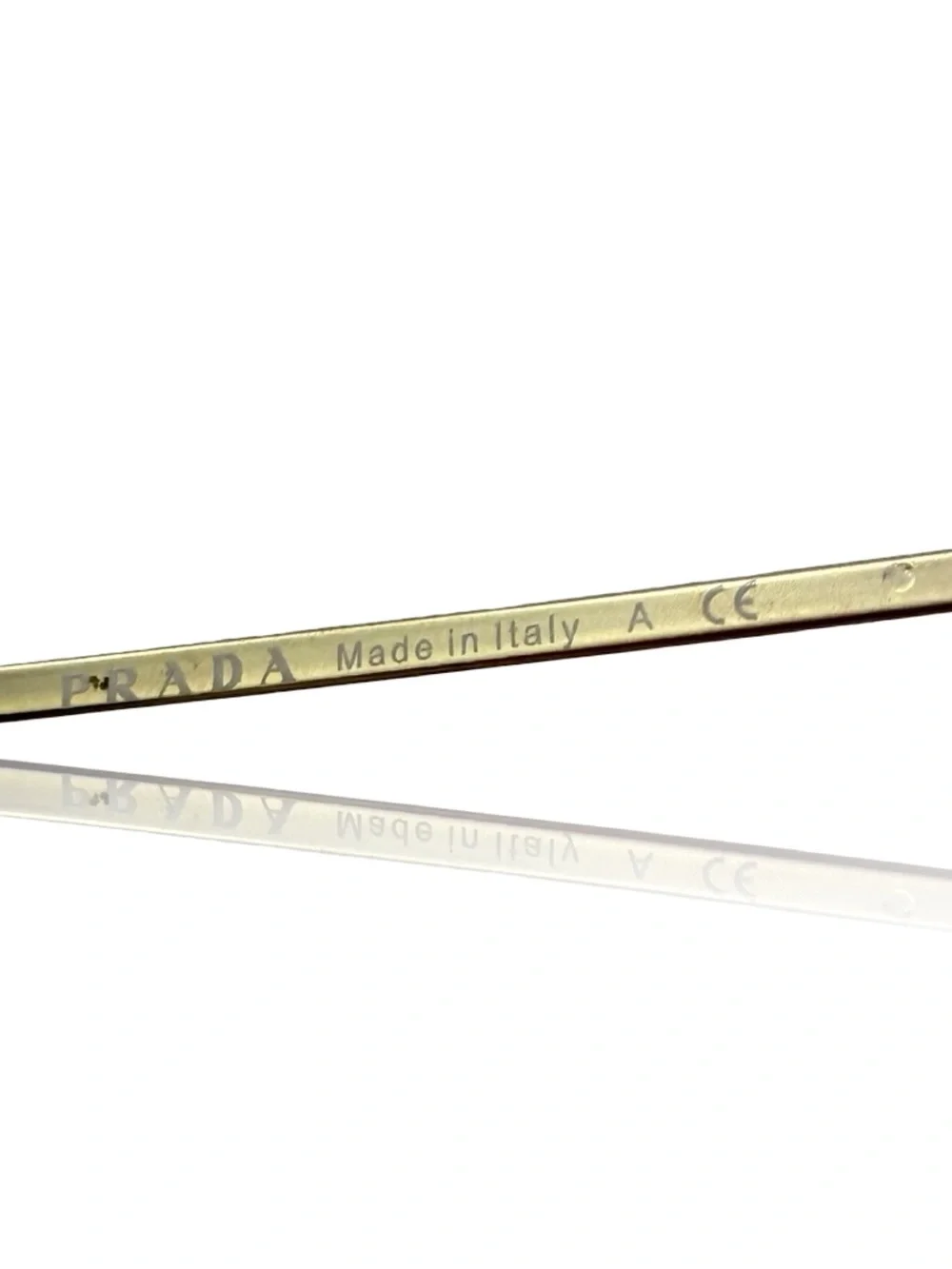 Prada Gold Tone Metal Eyewear Temple